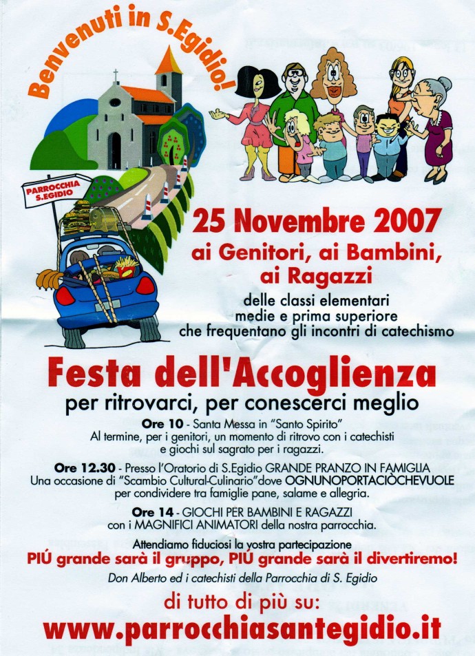 Festa Dell Accoglienza Benvenuti In Sant Egidio E Sant Apollonia