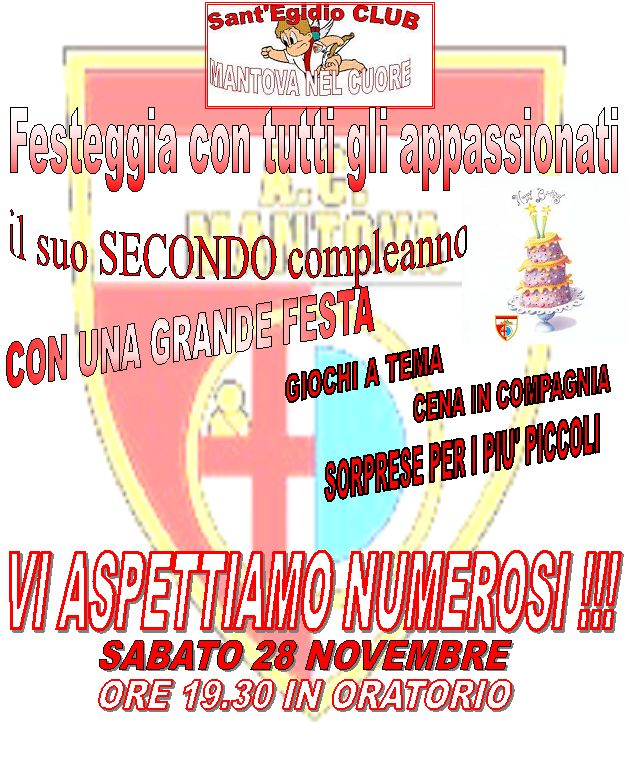 Venite in tanti alla nostra festa !!